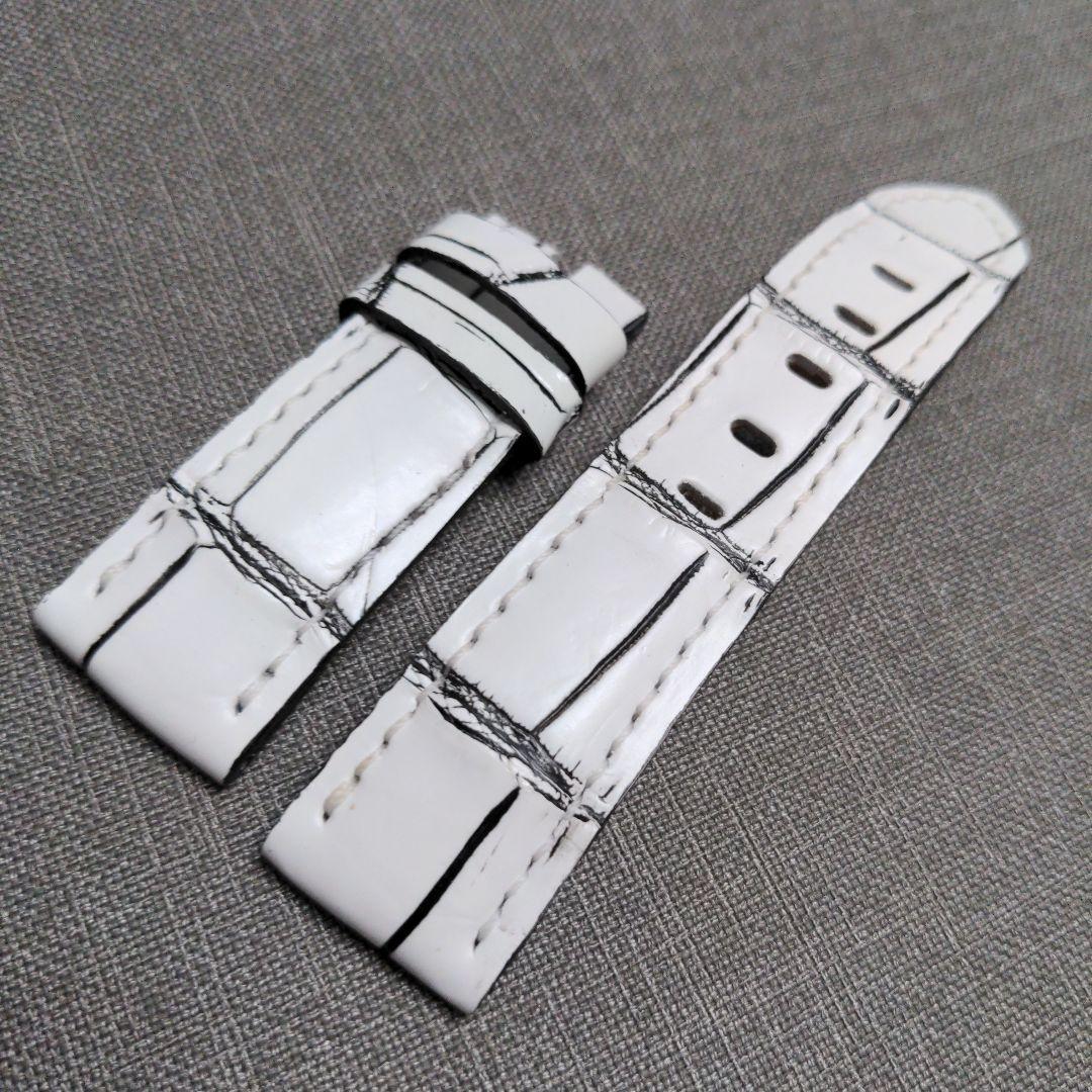 Used Watch strap 24mm SIAM MAT white Lug width 24mm Buckle width 22mm