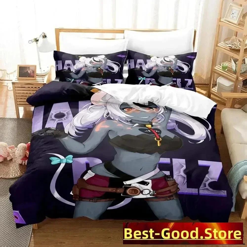 3D Print Anime Hakos Baelz Printed Bed Set Duvet Cover Pillowcase Bedding Set Bed Linen Sheet Quilt Cover Full Queen King Size
