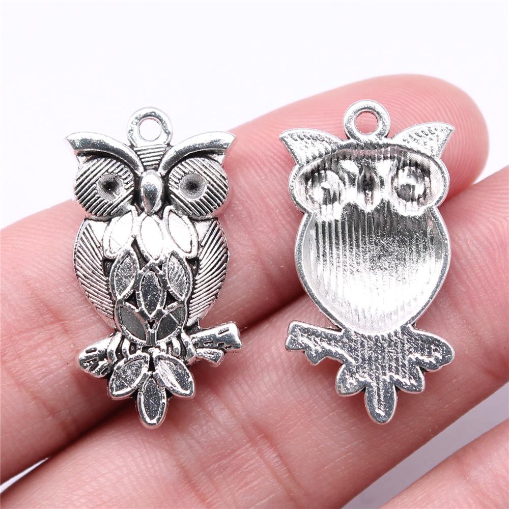 10pcs Charms Owl Antique Silver Color Cute Owl Pendant Charms Small Owl Charms For Jewelry Making