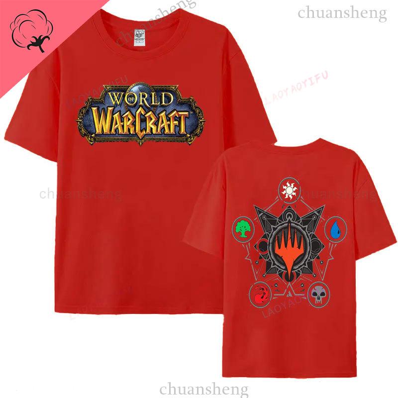 World of Warcraft Gaming T Shirt Hiphop Game Printed Tee Top Loose Comfort Clothing Summer Unisex Hot Sale Tees 100 Cotton