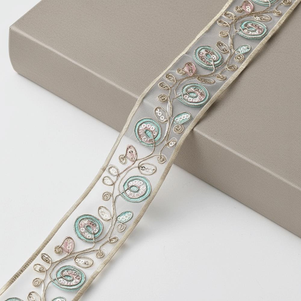 10 Yards Length Organza Embroidery Lace Woven Belt Sewing Frill Edge Lace Ribbon Flower Pattern Mesh Rope Trim Skirt Accessories