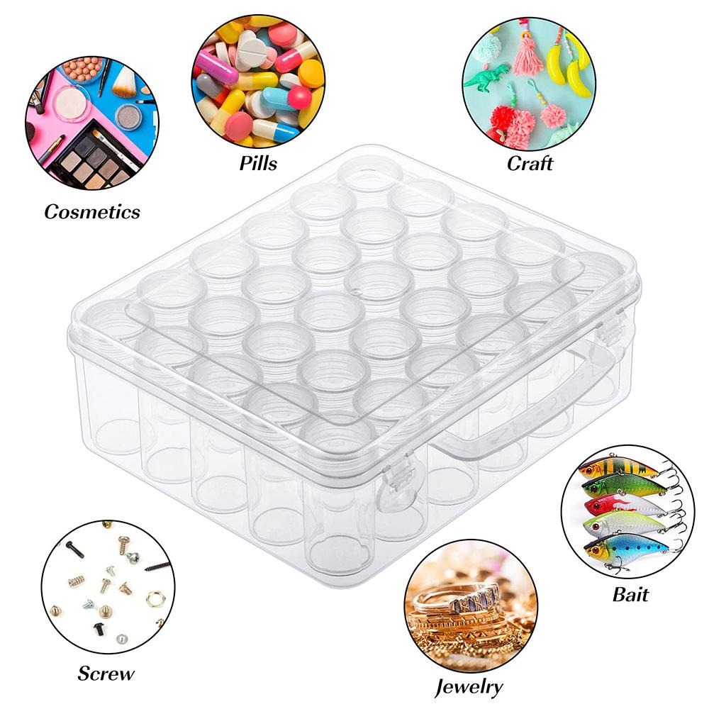 1pc 30 Slots Transparent Plastic Storage Box, DIY Diamond Painting Beads Charms Jewelry Nail Accessories Organizer Box