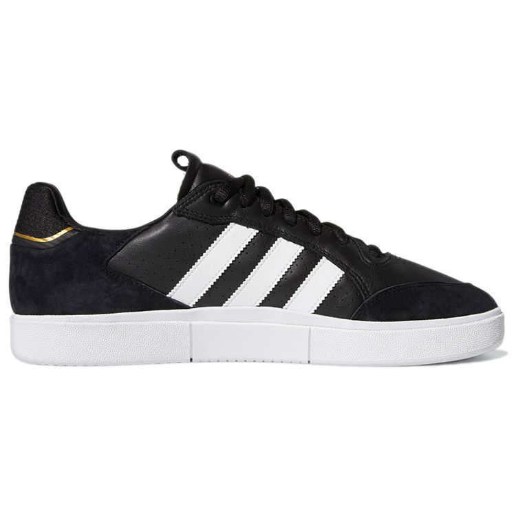 Adidas Tyshawn Low Black Gold Metallic Leather Unisex Sneakers Core-Black Cloud-White GW4891