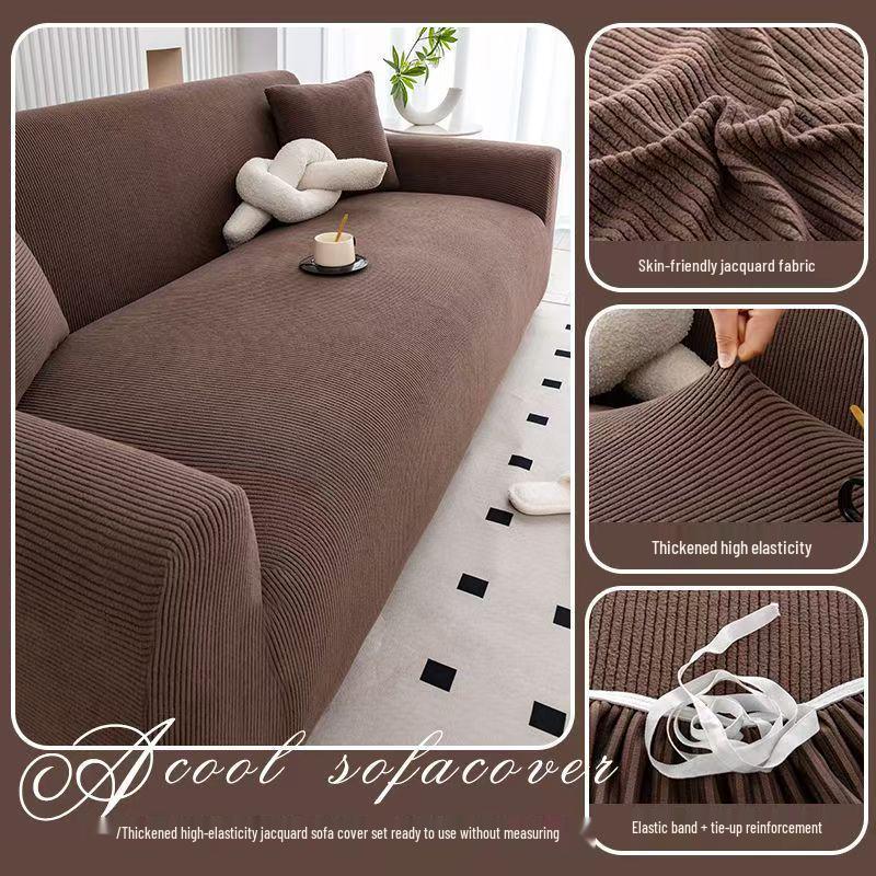 2025 Universal Stretch Thickened Corduroy Sofa Cover - Dustproof, Protective, Full Wrap, All-Season