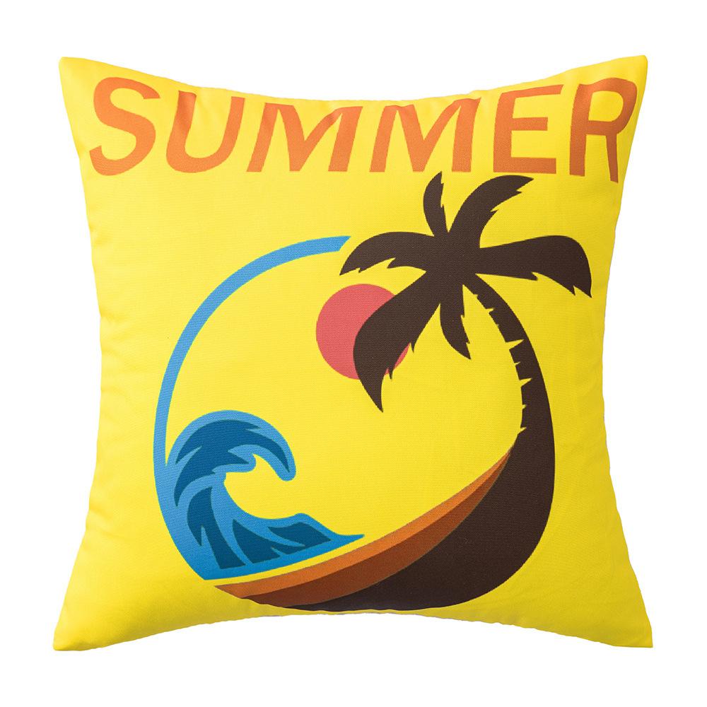 Kleine und frische Outdoor-Druck-Kissenhülle Sanwei Sonnenblumenblatt Lendenkissen Garten Hof Sofa Stuhl Dekoration Wasserdichte Kissenhülle