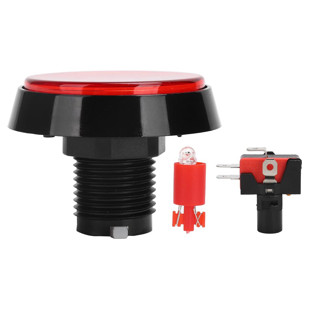 60mm Big Round Flat Button with LED Light 3‑Foot Switch for Crane Machine Game Console