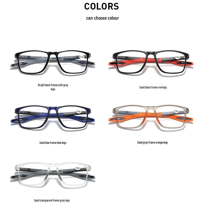 New Unisex Color-Changing TR90 Reading Glasses: Ultra-light, Anti-Slip, Anti-Blue Light, Indoor/Outdoor Sports Design.