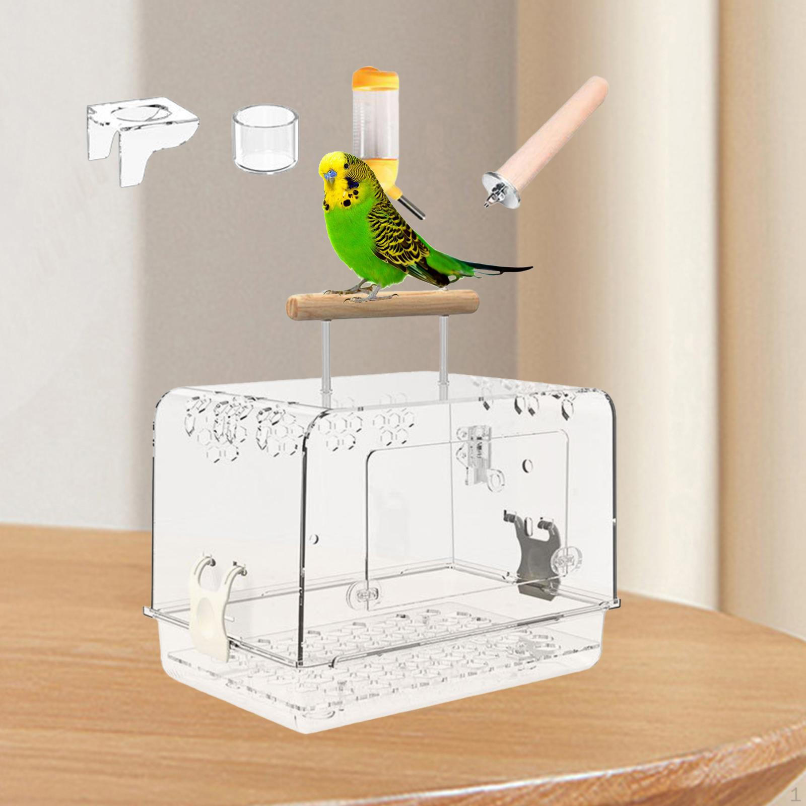 Acrylic Villa Bird Cage for Parrots And Small Birds with Handle Whole Set