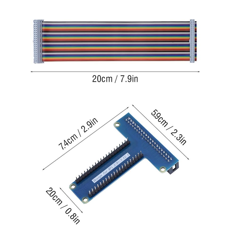 Cavo Piatto a 40 Pin Scheda di Estensione GPIO Pratica Facile da Usare Tipo T Adattatore GPIO GPIO per per Raspberry Pi 1B+/ 2B/ 3B