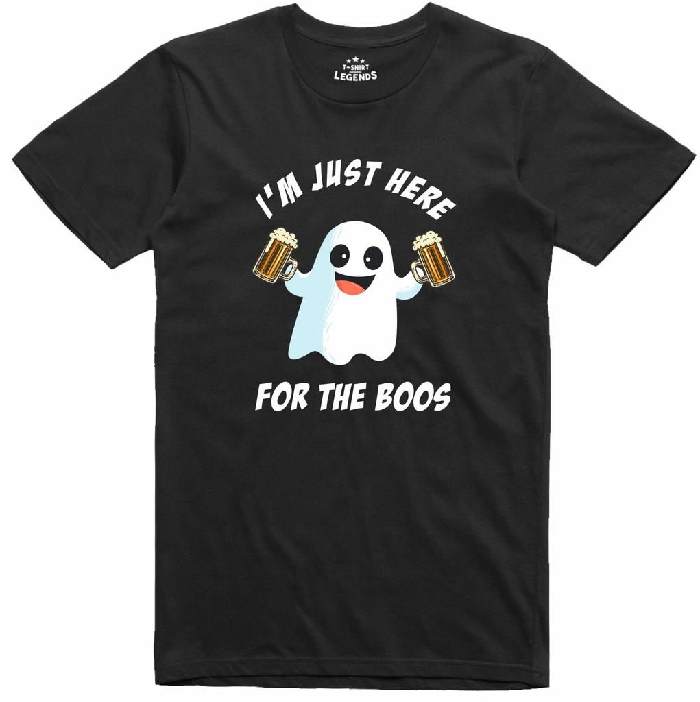 Halloween Costume Just Here For The Boos Funny 100% Cotton T Shirt
