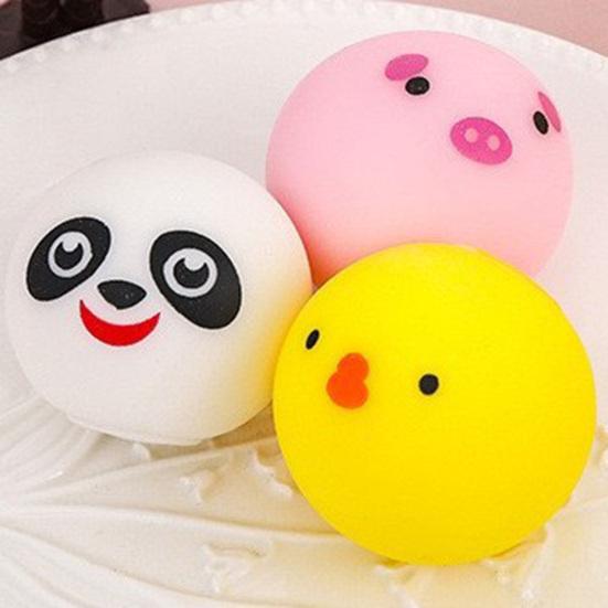 1/3Pcs Steamed Bun Toy with Steamer Pig Chick Panda Bunny Bun Squeeze Toy Slow Rebound Simulated Dumpling Stress Ball Office Desk Relaxation Tool
