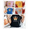 Stylish Queen's Platinum Jubilee Celebration T-shirt With Union Jack And Crown Print