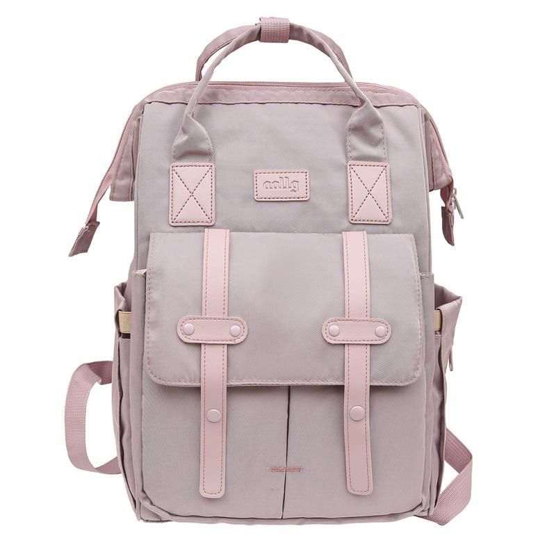 

Нейлоновый школьный рюкзак для школьников средней школы, водонепроницаемый однотонный рюкзак, большая емкость