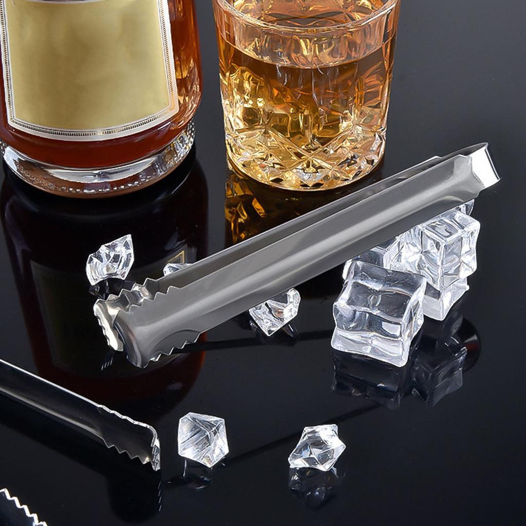 Ice Tongs Small Tongs Stainless Steel with Sharp Teeth for Ice Bucket Ice Sugar Cubes Coffee Bar Food Serving