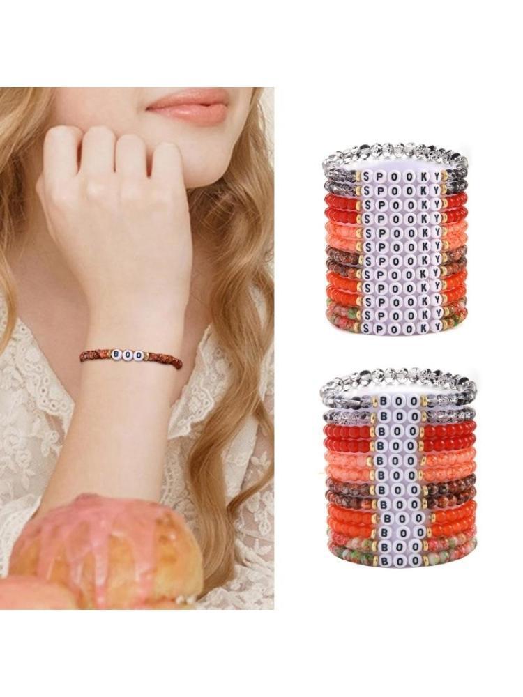 A52E Trend Setting Sturdy Glass Bead Letter Bracelet Collection Practical Materials with Long Time Use Elegant Designs China Mainland