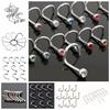 10 bucăți din oțel inoxidabil piercing pentru corp bijuterii nas os gem stud șurub inel
