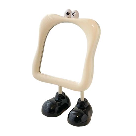 Desk Mirror with Standing Legs Square Frame with Eyes Desktop