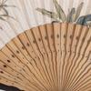Vintage Chinese Cheongsams Folding Fan with Butterfly Flower Pattern Wood and Cotton Linen Handheld Fan with Tassels