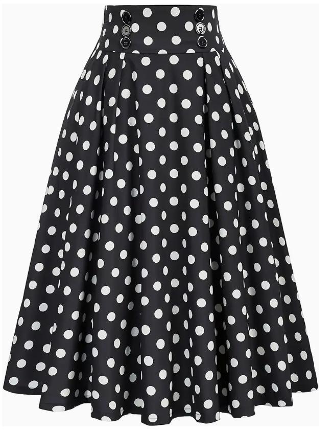 Color Block Plaid Midi Skirt - Versatile Swing Skirt for Women