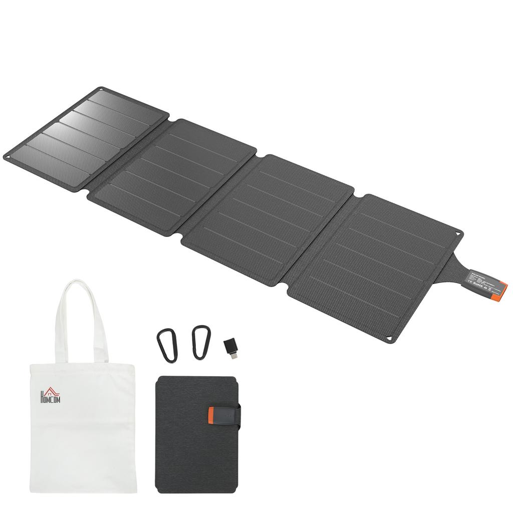 36W Foldable Solar Panel, Portable Solar Charger Type-C to USB-A Charging Port, Power Supply for Outdoor