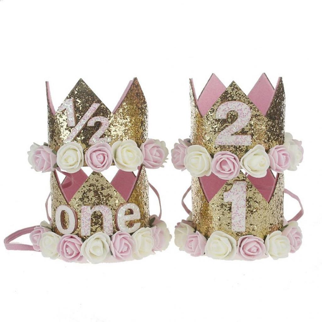 Song Qing Baby 1st Birthday Party Elastic Headwear Glitter Sequin Crown Bling Headband for Children Song Qing Baby 1st Birthday Party Elastic Headwear Glitter Sequin Crown Bling Headband for Children