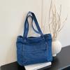 New Spring Women Denim Top Handle Bag Comfortable and Versatile Texture Shoulder Bag Simple Solid Color Washable Storage Bag