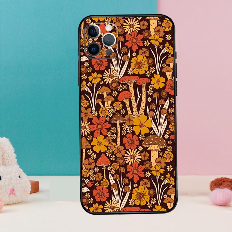 Orange Flower Pattern Phone Case For iPhone 17 Air 16 15 14 12 11 13 Pro Max 12 13 mini 15 16 Plus 16e Cover Coque