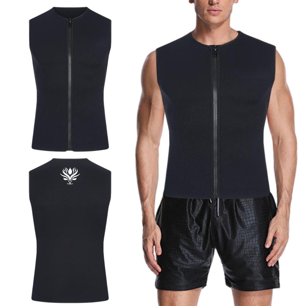 Men Wetsuit Top 3mm Neoprene Wetsuit Vest with Front Zipper Sleeveless Top Thermal Diving Vest for Surfing Snorkeling