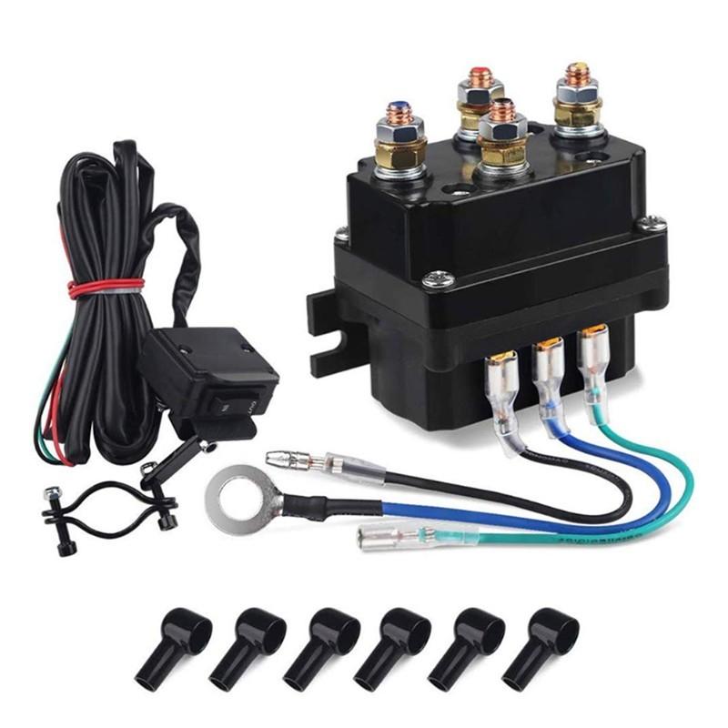 Remote Solenoid Relay 12V 250A Contactor Winch Control Kit Twin Wireless Remote Car Motorcycle Off-Roaders