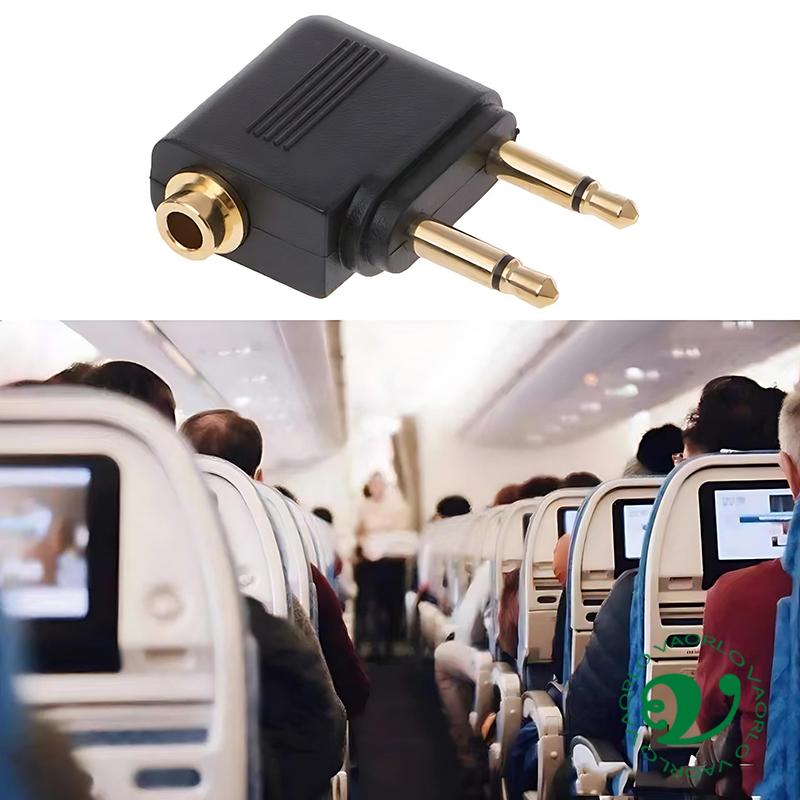 1-10 PEZZI Adattatore Audio per Aereo Spina AUX da 3,5 mm Convertitore Audio per Cuffie Auricolari da Aereo Per Cuffie da Viaggio Aereo Vendita all'Ingrosso