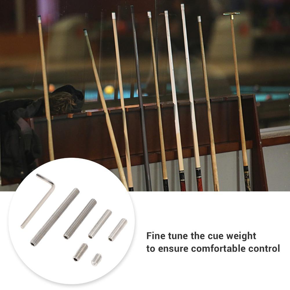 8pcs Black and Silver Pool Cue Weight Set Multi-Size Protective Case  Billiard Practice