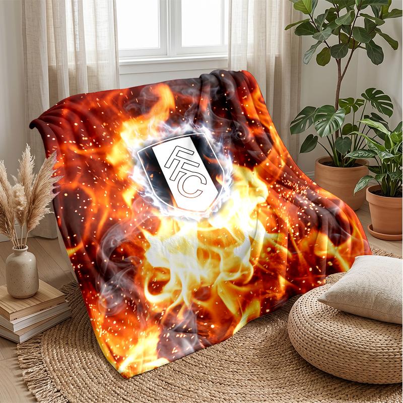 Fulham Football Print Flannel Blanket, Soft Warm Lightweight Throw Blanket for Sofa Bed Camping