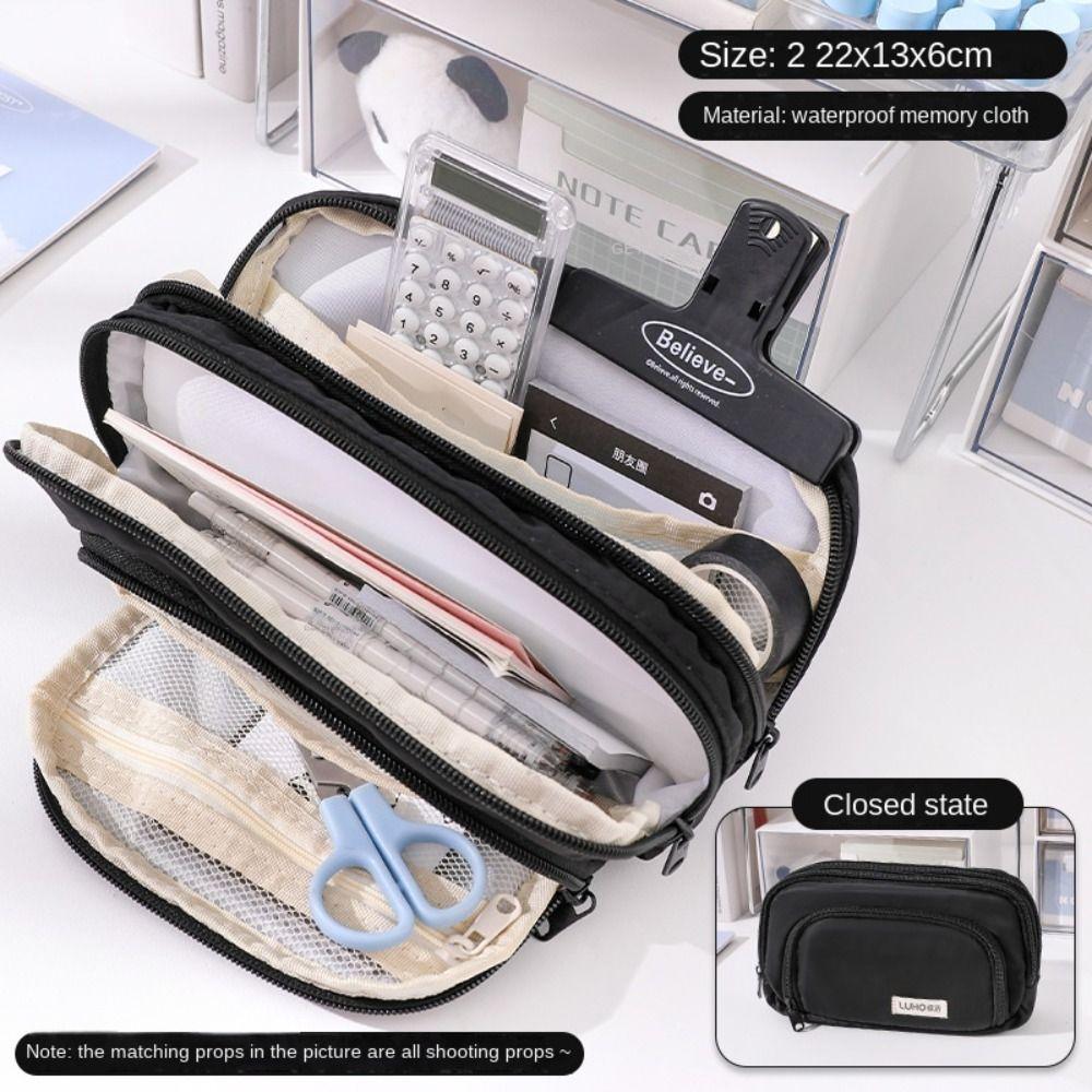 Husă de depozitare pentru papetărie, husă portabilă pentru creion, geantă de depozitare pentru creion școlar multifuncțională