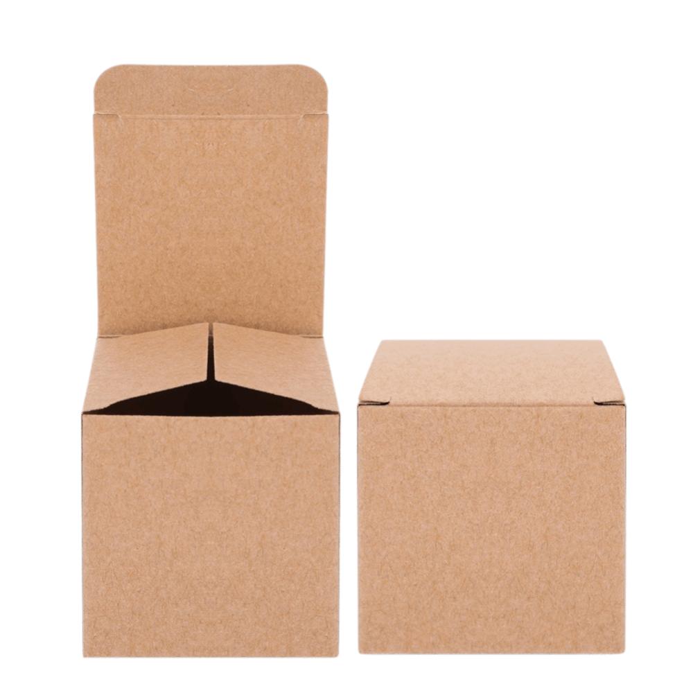 50PCS Wrapping Supplies Brown Kraft Paper Box With Lids Push-Form Paper Box Paper Boxes Crafting 5x5x5cm