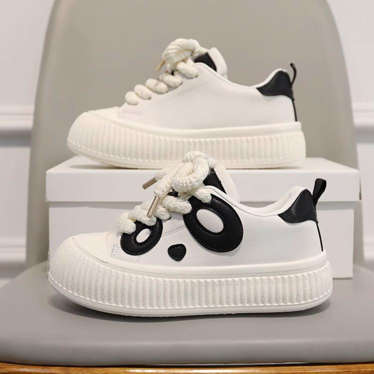 

Autumn new ins breathable low-top casual board shoes platform panda shoes 35 белый