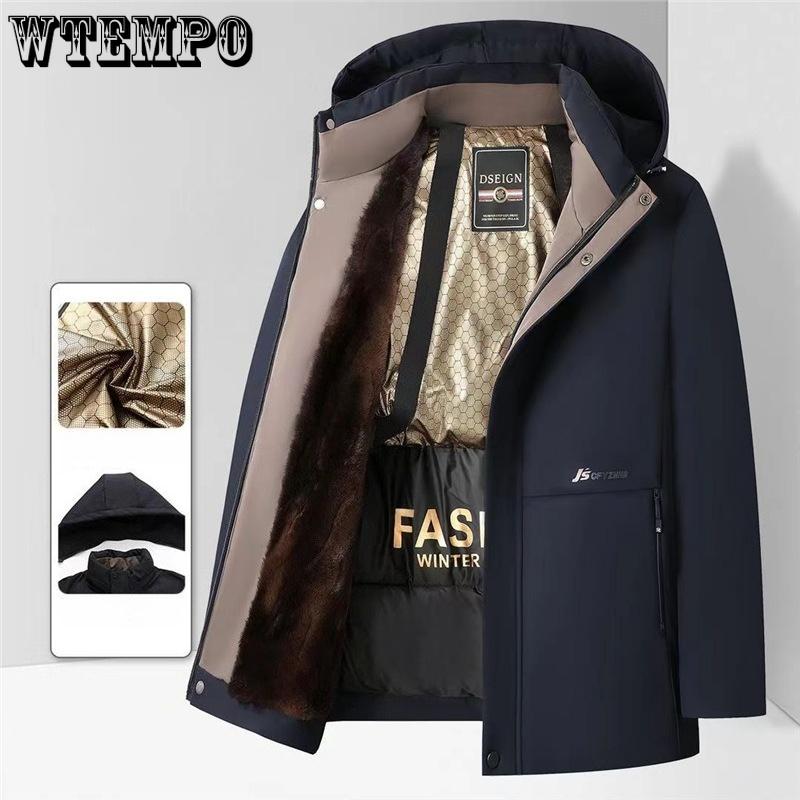 Down Cotton-padded Jacket Men's Mid-length Cotton-padded Jacket Winter Casual Cotton-padded Jacket Thickened Warm Jacket Men's Top