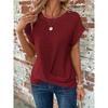 Solid Color Round Neck T-shirt Top