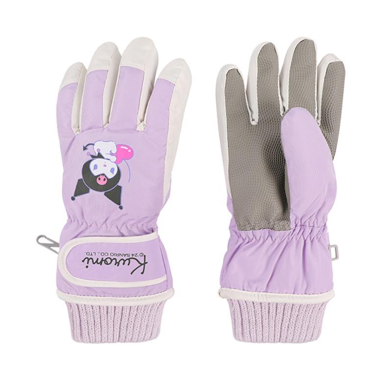 

Зимние детские мультяшные перчатки с пушистыми манжетами, детские лыжные перчатки, теплые утолщенные водонепроницаемые перчатки, мужские