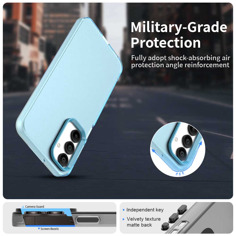 

For Samsung Galaxy A55 5G Case PC+TPU+PET Matte Anti-Drop Phone Back Cover Purple
