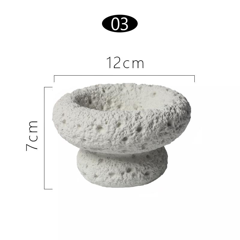 Cement Mini Flowerpot Imitation Volcanic Stone Candle Container Personality Textured Cactus Green Plant  Bonsai Flower Pot