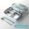 Lunch Box with Compartment Stainless Steel Liner Matching Spoon Chopsticks Thermally Insulated Portable Outdoor Bento Container