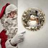 Snowman Wreath Round Metal Wall Art Christmas Holiday Decor Home Gift Indoor Outdoor