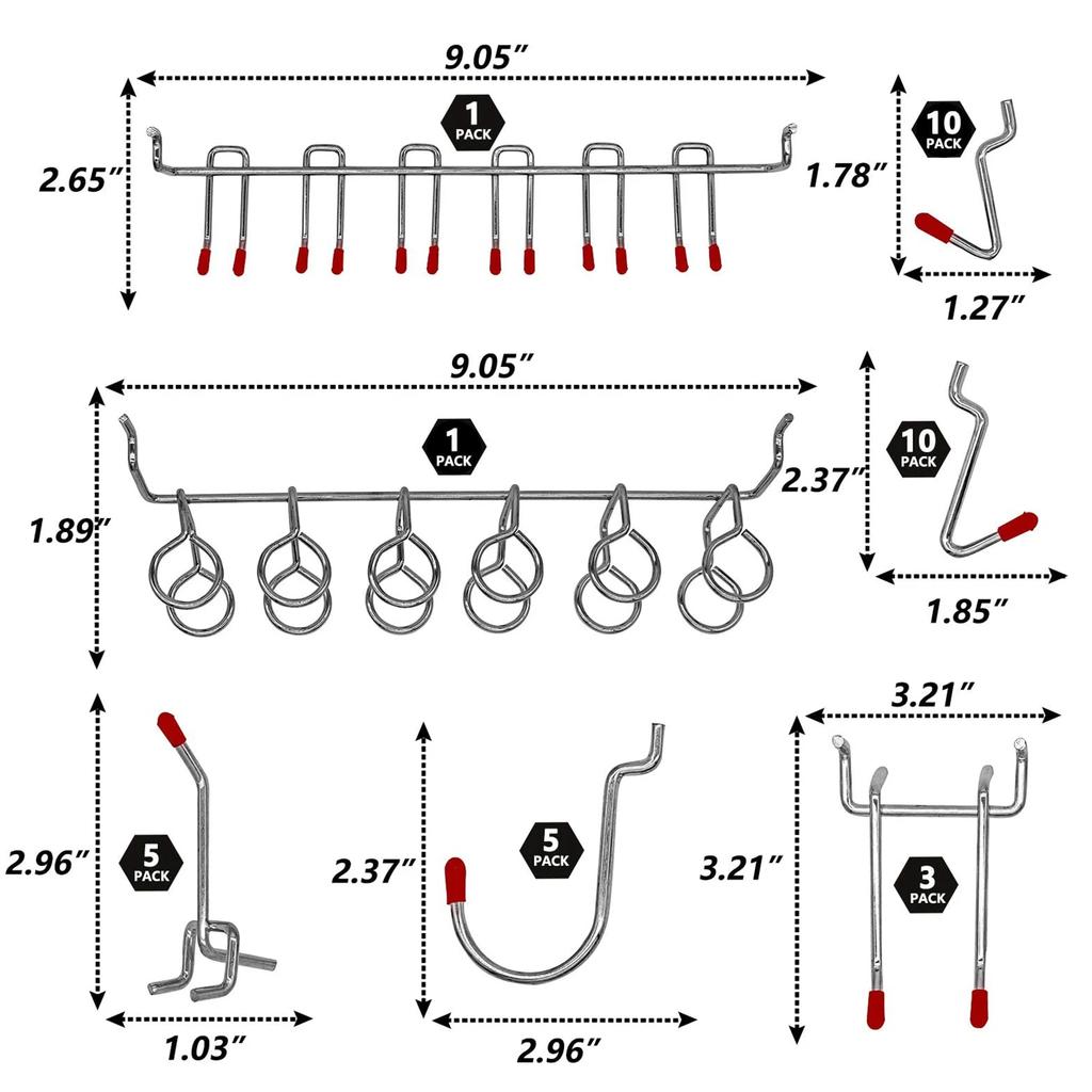 140Pcs/114pcs Metal Pegboard Hooks Organizer Assortment Kit Peg Locks Hanging Hook Applications
