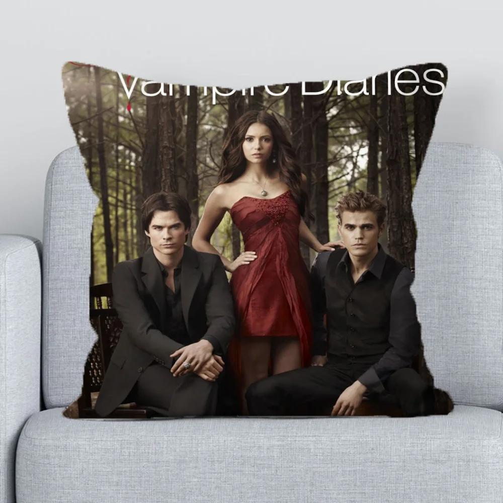 V-Vampire Diary Decorative Pillowcase for Pillow Sofa Cushion Cover 45x45cm Pillowcases 40x40 Cushions Short Plush Lounge Chairs