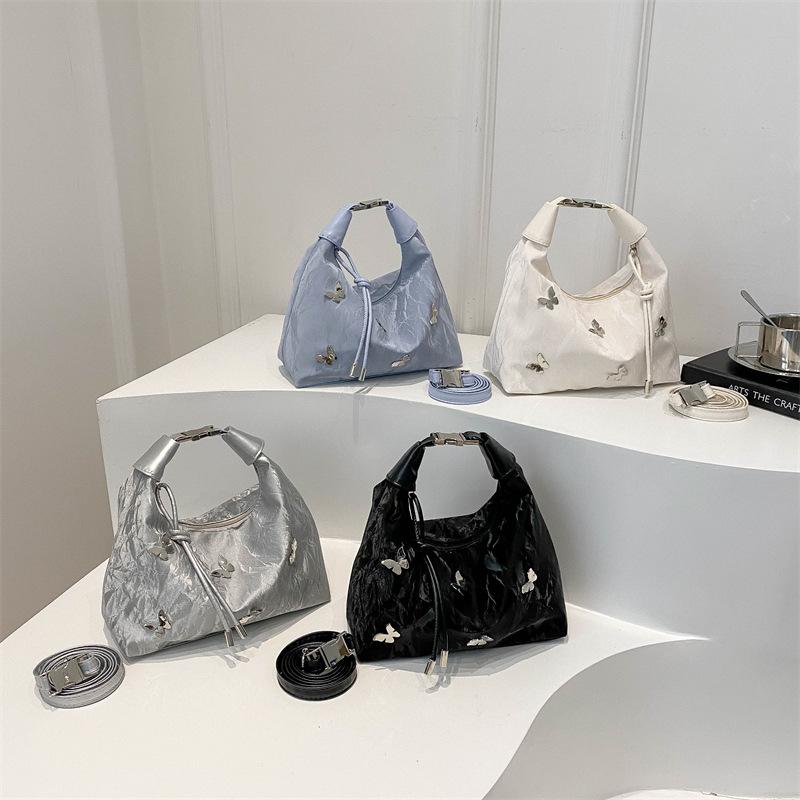 Korean Style Butterfly Clasp Faux Leather Shoulder Bag Commuter Crossbody Pouch CLE