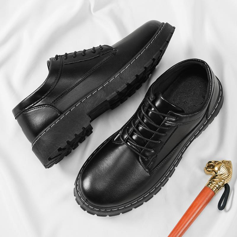 Luxury Brand Black Leather Shoes Classic Men's Casual Shoes Fashion Men Dress Shoes Breathable Lace-Up Business Oxfords Footwear