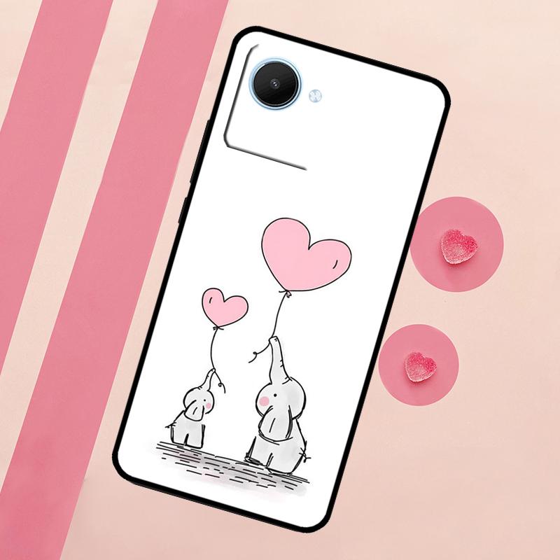 Cute Elephant For Realme 10 11 12 13 14 Pro Plus C55 C71 C75 C67 C63 C61 C53 C35 C65 GT6 GT7 15 Pro Case