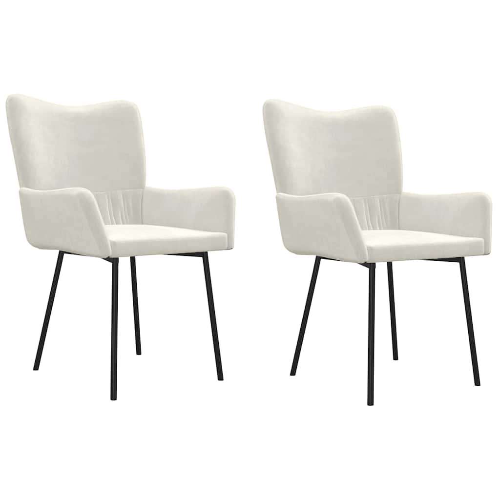 Dining Chairs 2 Pcs Cream Velvet