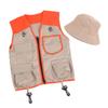 Outdoor Explorer Kit for Kids Dress Up & Pretend Play Costumes Washable Kids Safari Vest Safari Hat for Boys Girls