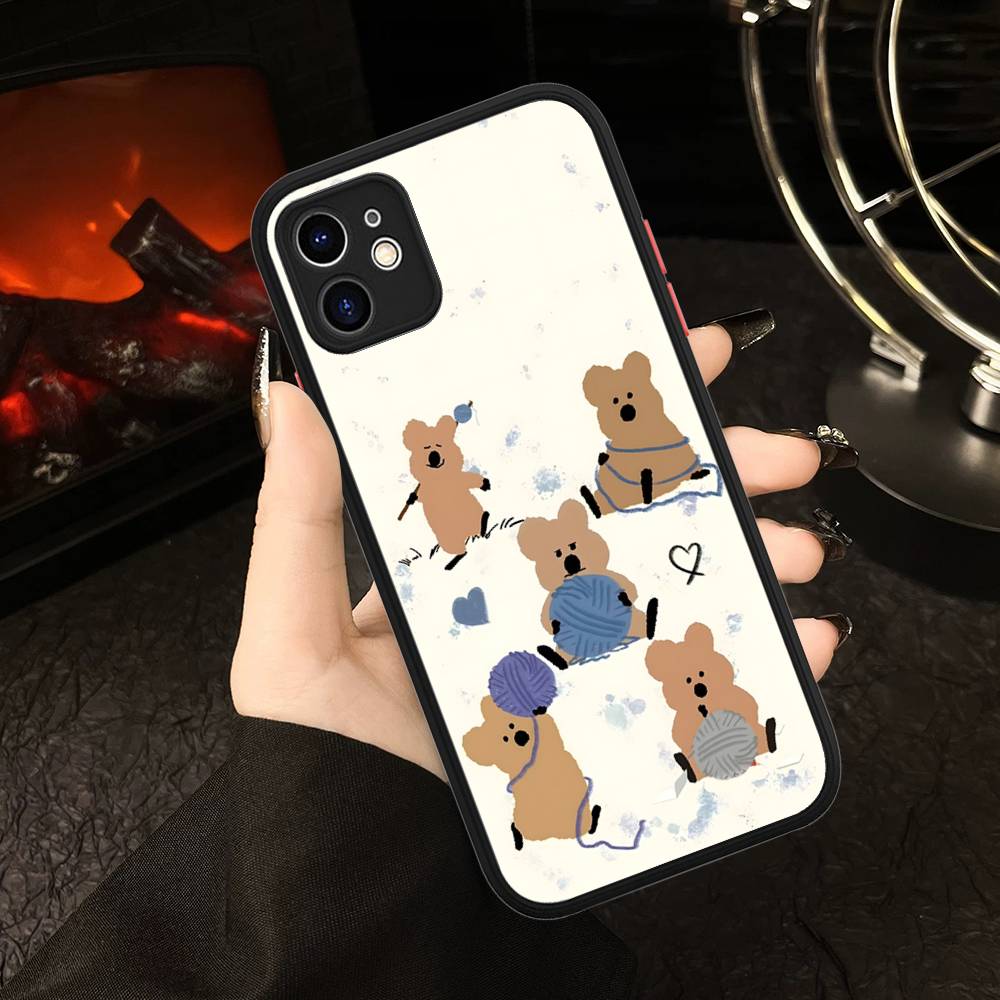 Cute Bear Quokkas Magsafe Phone Cases For IPhone 16 15 14 Plus 13 12 11 Pro Max Matte Oft Bumper Phone Cover